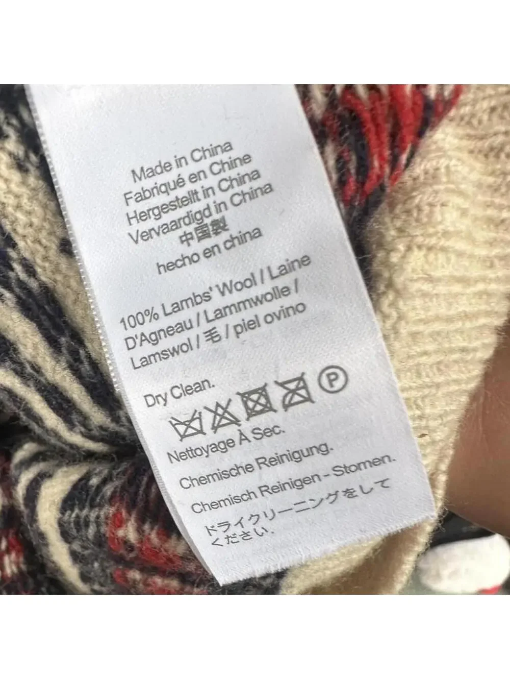 J.Crew Fair Isle 100% Lambswool Crewneck Sweater Mens Medium Navy Nordic XS
